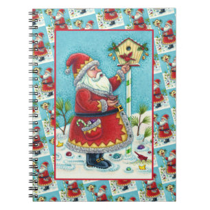 CADERNO ESPIRAL KRIS KRINGLE ALIMENTAR AVES, NATAL BIRDHOUSE