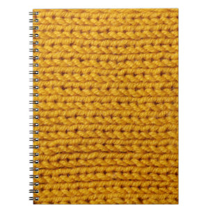 Caderno Espiral Lã de malha amarela, textura de alta resolução.