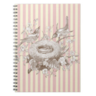 Caderno Espiral La Petite Famille em fundo rosa e creme