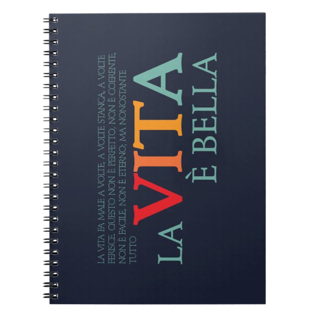 Caderno Espiral La vita è bella (Frente)