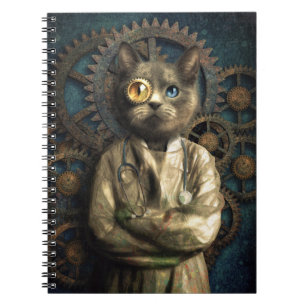 Caderno Espiral Lab Cat Steampunk