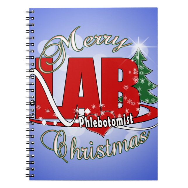 CADERNO ESPIRAL LAB PHLEBOTOMISTA CHRISTMAS (Frente)