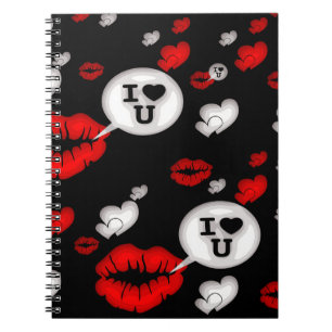 Caderno Espiral Lábios e conversa de amor