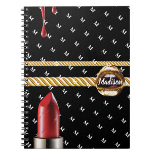 Caderno Espiral Lábios Personalizados De na moda Para Presente Rap