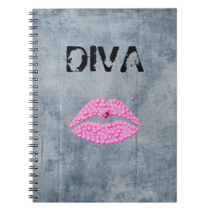 Caderno Espiral Lábios Sassy da diva