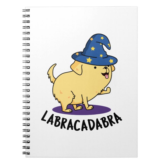 Caderno Espiral Labra-cadabra Funny Labrador Magic Dog Pun (Frente)