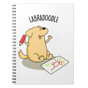 Caderno Espiral Labradoodle Piada de Cachorro Labrador Engraçado