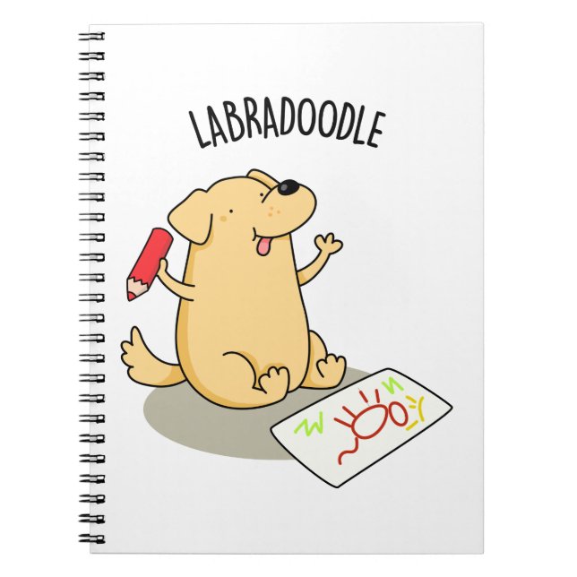 Caderno Espiral Labradoodle Piada de Cachorro Labrador Engraçado (Frente)
