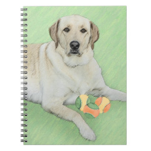 Caderno Espiral Labrador Amarelo - Impressão de Retriever e Tênis