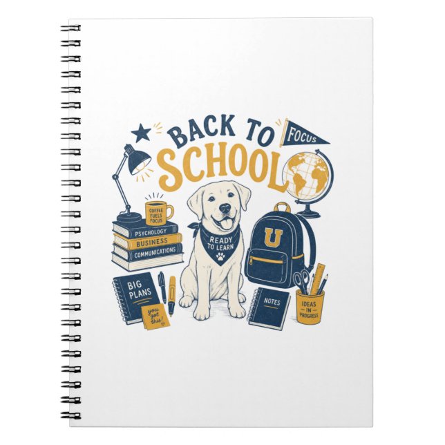 Caderno Espiral Labrador Faculdade Volta às Aulas (Frente)
