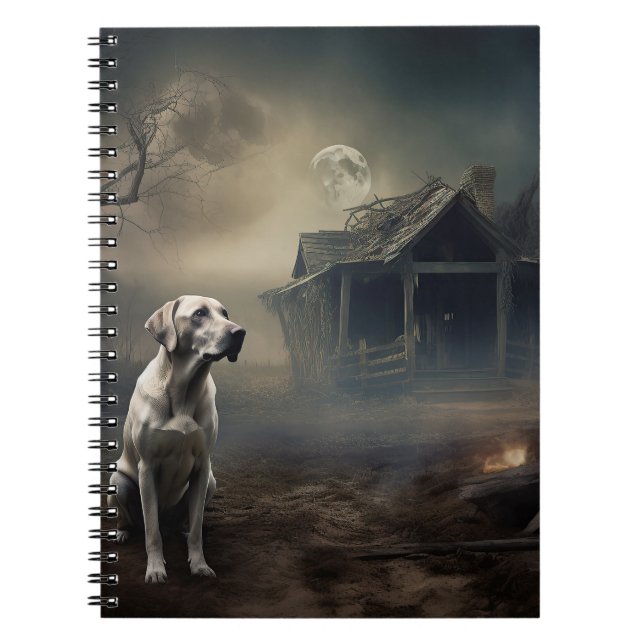 Caderno Espiral Labrador Halloween Assustador (Frente)