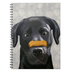Caderno Espiral Labrador Preto com Osso no Nariz 2