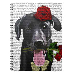 Caderno Espiral Labrador Preto com Rosas 2