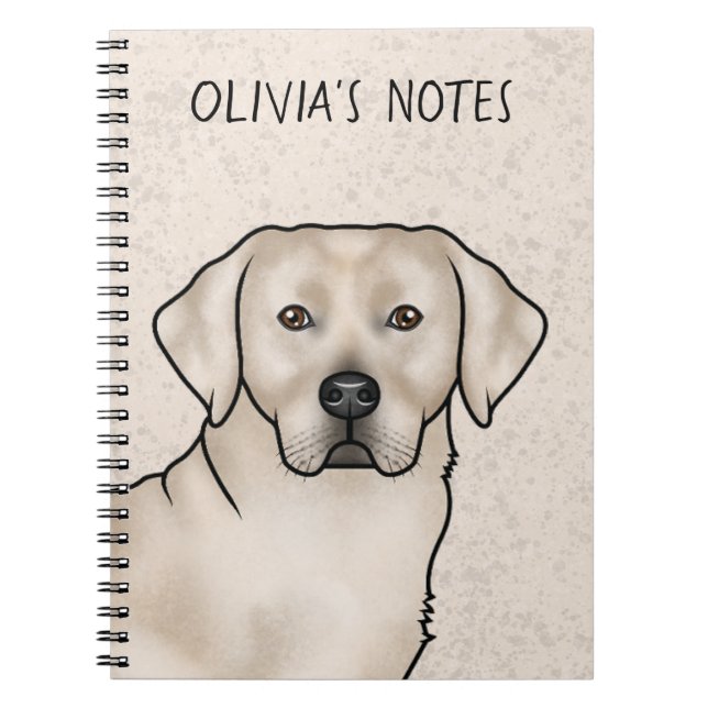 Caderno Espiral Labrador Retriever Labrador Creme Cachorro Cabeça  (Frente)