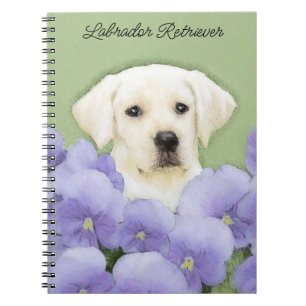Caderno Espiral Labrador Retriever Puppy Pintura Original
