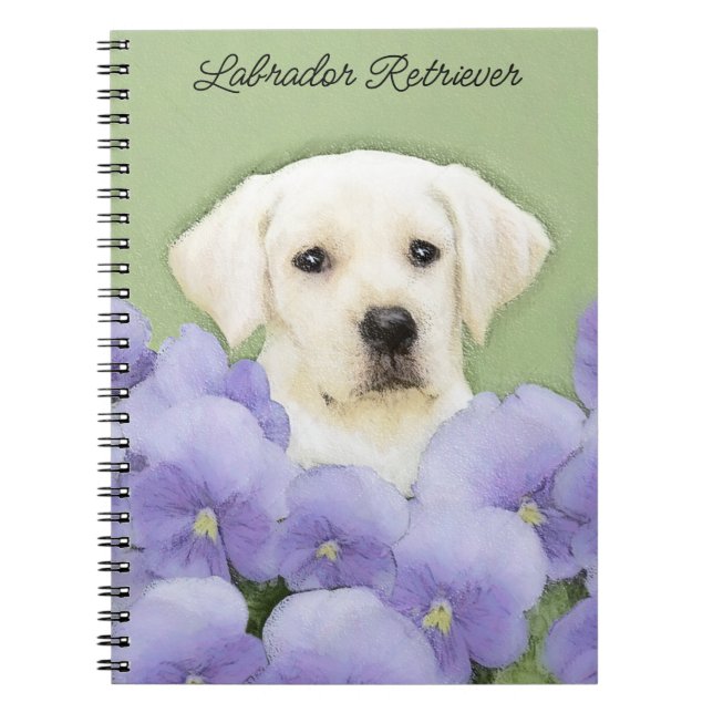 Caderno Espiral Labrador Retriever Puppy Pintura Original (Frente)