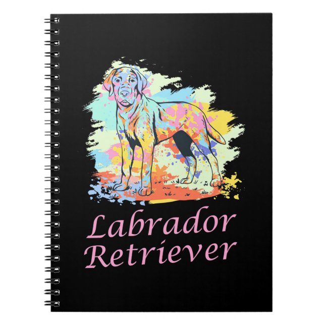 Caderno Espiral Labrador Retriever Watercolor (Frente)