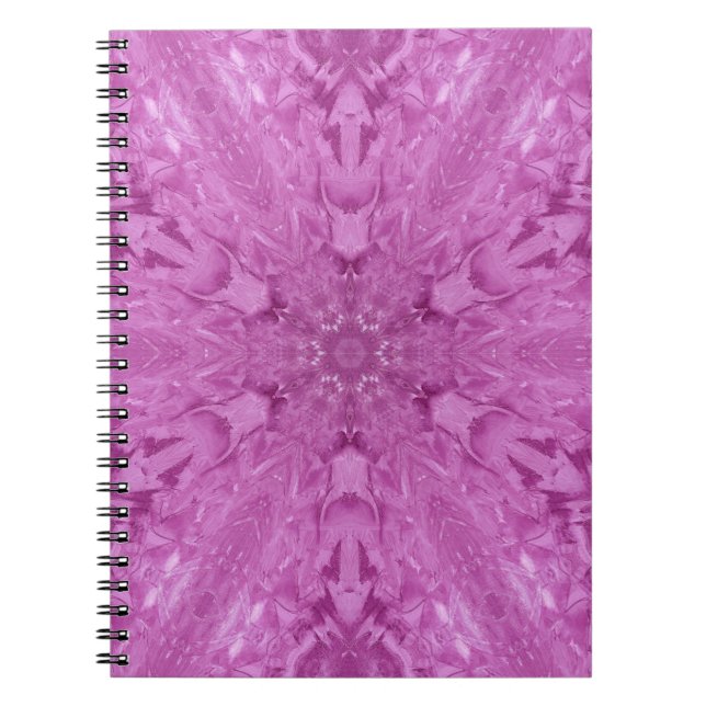 Caderno Espiral Lace Feminina Rosa Caleidoscópio Floco de Neve (Frente)