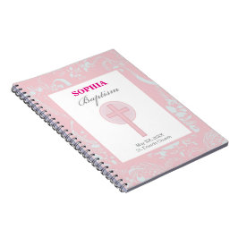 Caderno Espiral Lace Girl Baptism Rosa