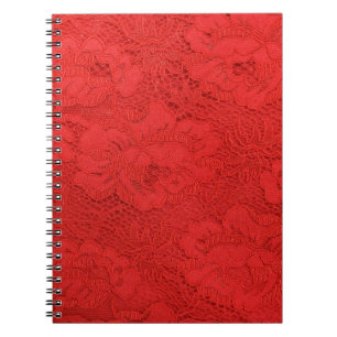 Caderno Espiral Lace vermelho elegante, textura perfeita