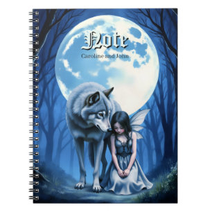 Caderno Espiral Laço ao Luar – O Lobo e a Fada Gótica.  