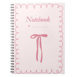Caderno Espiral Laço de Fita Rosa