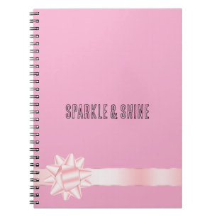 Caderno Espiral Laço de Fita Rosa Cor-de-Rosa