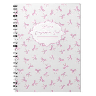 Caderno Espiral Laço Rosa Composição Personalizada Frilly Coquette