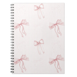 Caderno Espiral Laços de Listras Rosa