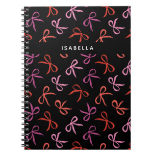 Caderno Espiral Laços Rosa Bonito Personalizados