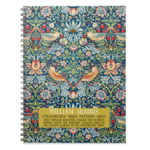 Caderno Espiral Ladrão de morango - Design de William Morris