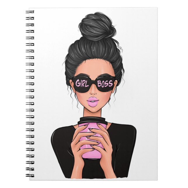 Caderno Espiral Lady Boss Life, Chefe Babe Mulher, Chefe Garota (Frente)
