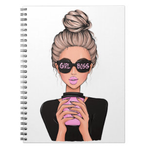 Caderno Espiral Lady Boss Life, Chefe Babe Woman, Menina Chefe T-S