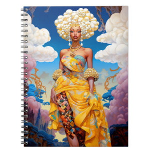 Caderno Espiral Lady In Surreal World African American Art