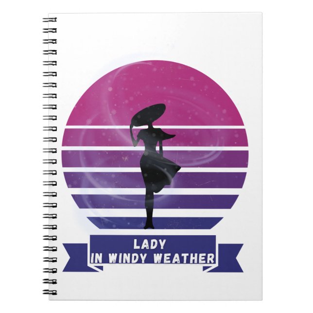 Caderno Espiral Lady In Windy Weather (Frente)