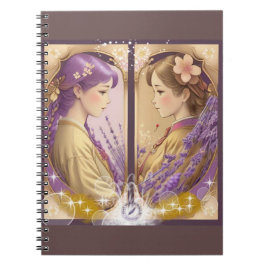 Caderno Espiral Lady Lavender Gold & Lady Sakura Gold Stationery