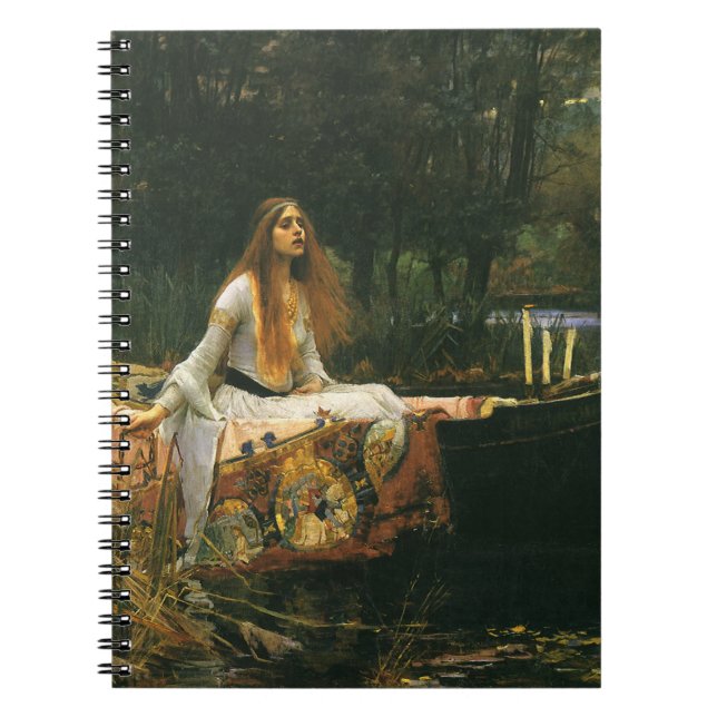Caderno Espiral Lady Shalott On Boat por John William Waterhouse (Frente)