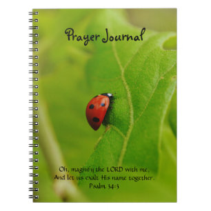 Caderno Espiral Ladybug deixa Diário de oração de fé-fé