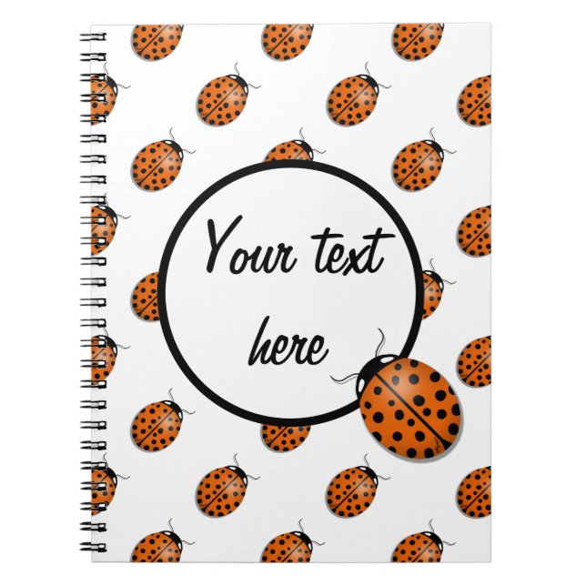 Caderno Espiral Ladybug em laranja (Frente)