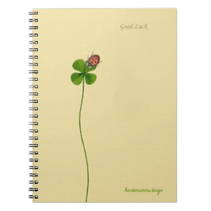 Caderno Espiral Ladybug num trevo de quatro folhas - Boa sorte