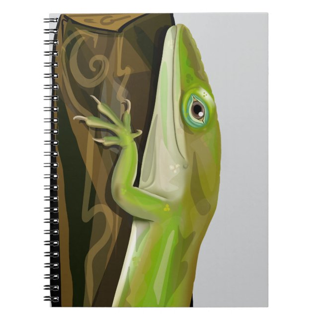 Caderno Espiral Lagarto Anolis Verde (Frente)