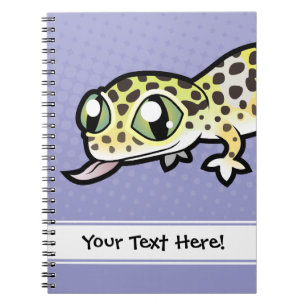 Caderno Espiral Lagarto Leopardo de Desenho Animado