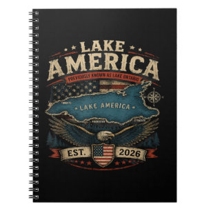 Caderno Espiral Lago América EUA Anteriormente Patriótico Engraçad