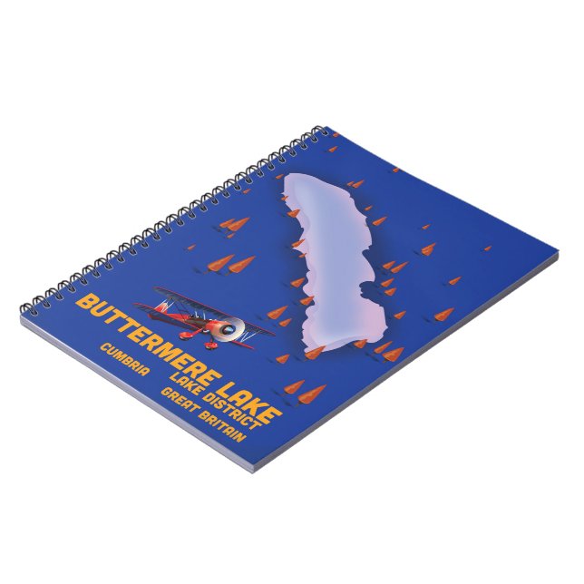 Caderno Espiral Lago Buttermere, poster de viagens do distrito do  (Left Side)