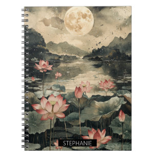 Caderno Espiral Lago de Lótus ao Luar (1)