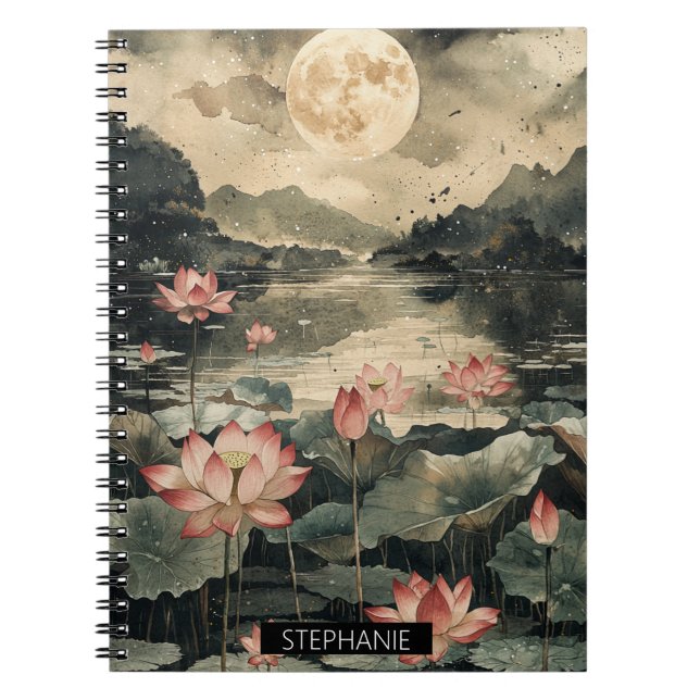 Caderno Espiral Lago de Lótus ao Luar (1) (Frente)