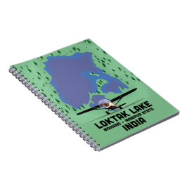 Caderno Espiral Lago Loktak estado de Manipur, Índia mapa