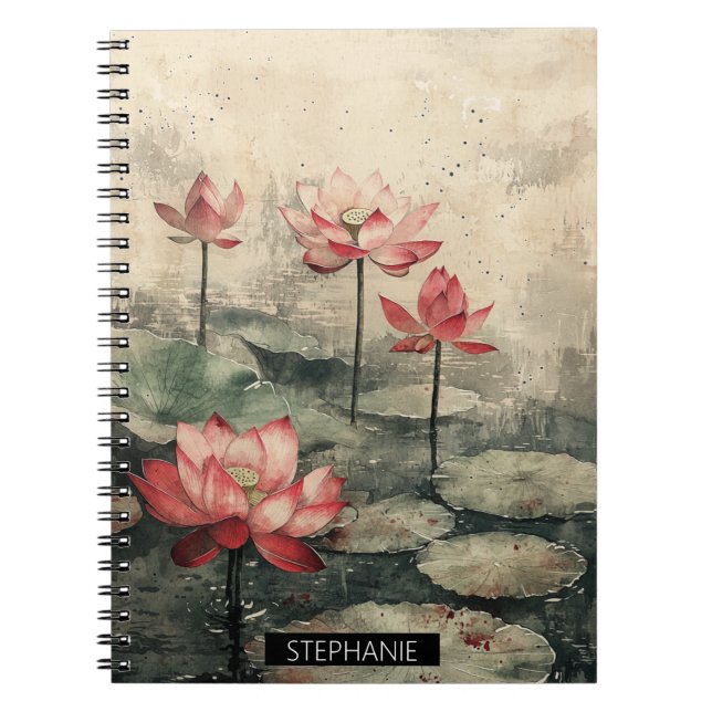 Caderno Espiral Lago Lotus ao Luar (6) (Frente)