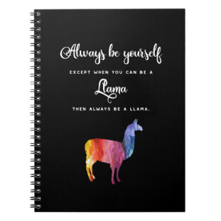 Caderno Espiral Lama. Seja sempre você mesmo a menos que… aguarela