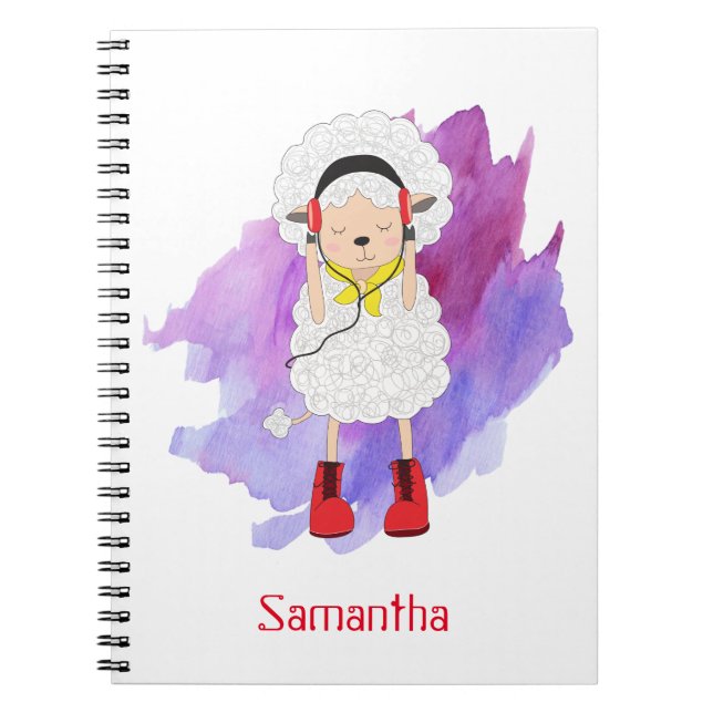 Caderno Espiral Lamb Hipster Girly Monogrammed (Frente)